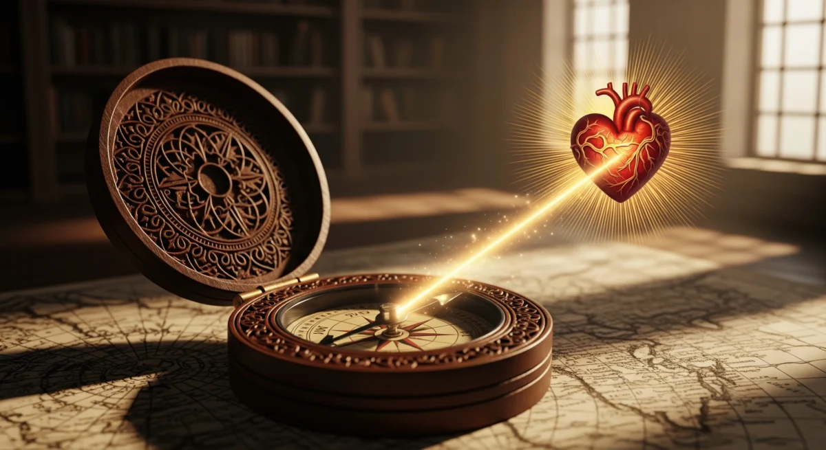 Kompas batin primbon Jawa yang menunjukkan arah karir sesuai panggilan jiwa dan watak karakter weton.