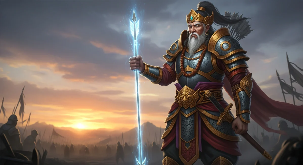 Ilustrasi Bethara Bisma yang agung, ksatria pelindung Wuku Prangbakat dalam primbon Jawa, simbol kesetiaan dan kekuatan.