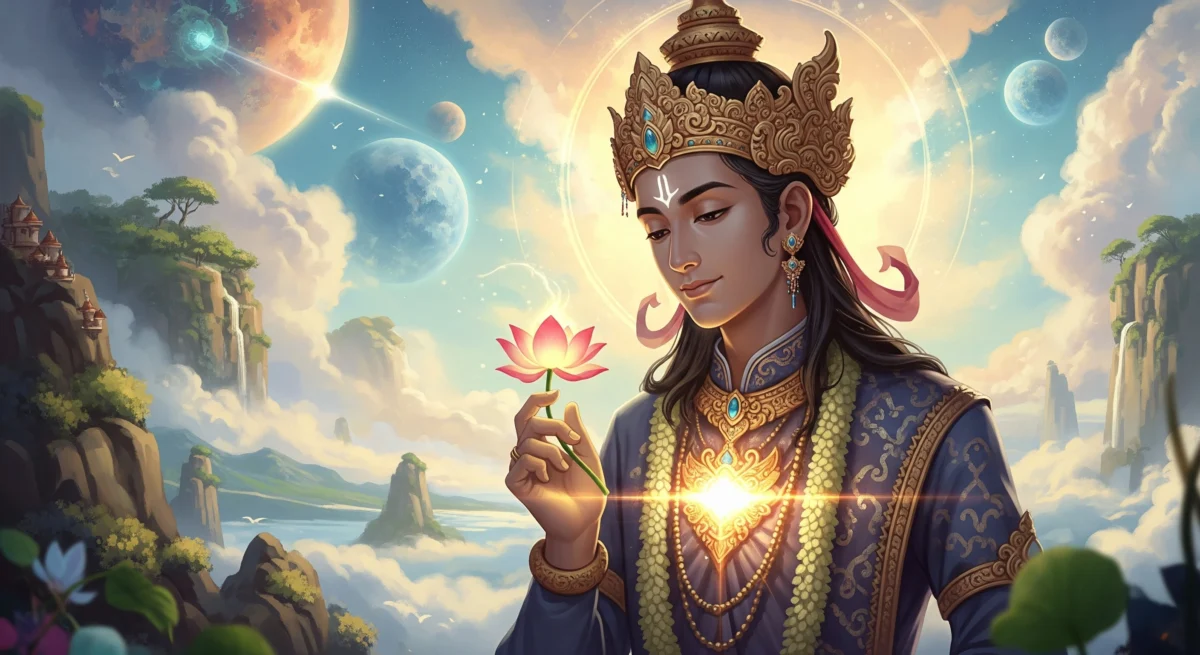 Ilustrasi Bethara Kamajaya yang agung, dewa cinta dan pelindung Wuku Galungan dalam primbon Jawa.