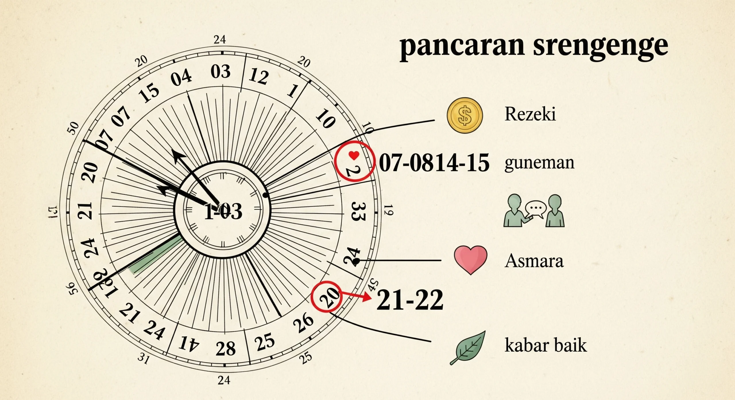 Infografis jam primbon Jawa untuk menafsirkan arti telinga berdenging berdasarkan waktu